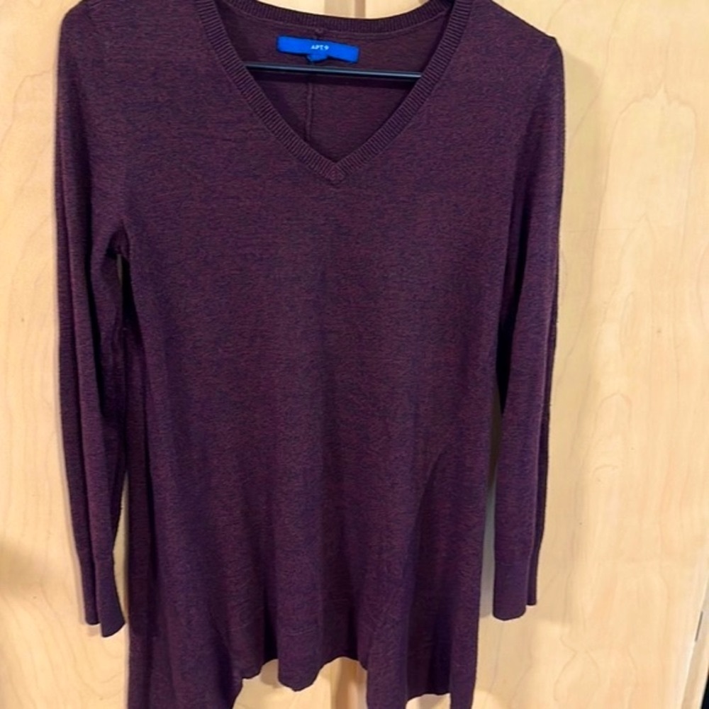 S tunic sweater - v neck - burgundy
